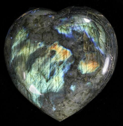 Flashy Polished Labradorite Heart #58849